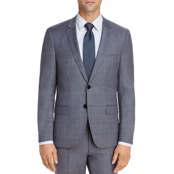 HUGO BOSS Mens Astian Blue Single Breasted, Extra Slim Fit Suit Separate Blazer Jacket